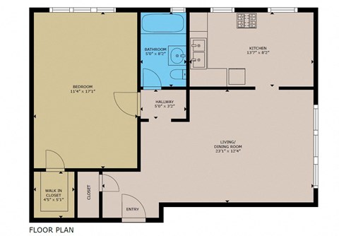 1 Bedroom Floor Plan at Normandie Groves, California 